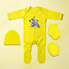 Friends Cartoon Jumpsuit with Cap, Mittens and Booties Romper Set for Baby Boy - KidsFashionVilla