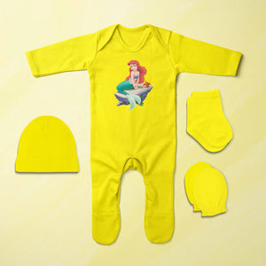 Princess Cartoon Jumpsuit with Cap, Mittens and Booties Romper Set for Baby Boy - KidsFashionVilla