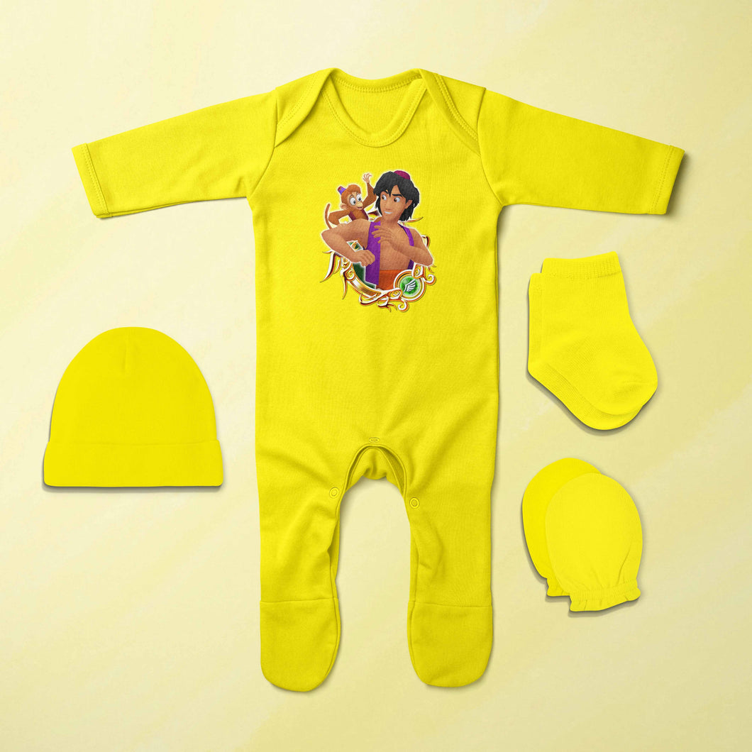 Funny Cartoon Jumpsuit with Cap, Mittens and Booties Romper Set for Baby Boy - KidsFashionVilla