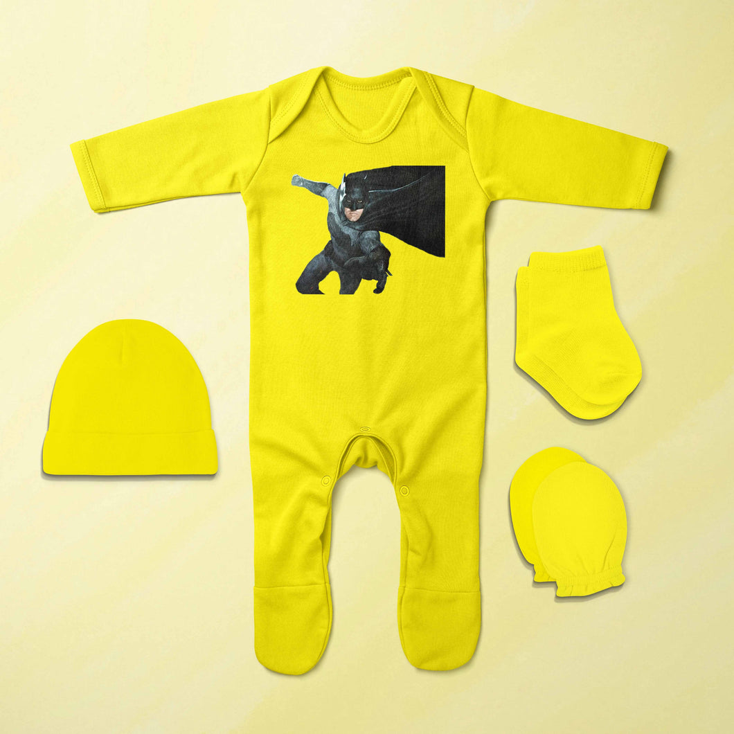 Lovely Cartoon Jumpsuit with Cap, Mittens and Booties Romper Set for Baby Boy - KidsFashionVilla