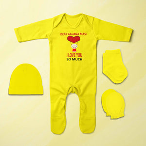 Custom Name I love My Masi So Much Jumpsuit with Cap, Mittens and Booties Romper Set for Baby Girl - KidsFashionVilla