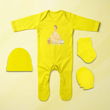 Load image into Gallery viewer, Adorable Princess Cartoon Jumpsuit with Cap, Mittens and Booties Romper Set for Baby Boy - KidsFashionVilla
