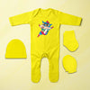 Super Cute Cartoon Jumpsuit with Cap, Mittens and Booties Romper Set for Baby Boy - KidsFashionVilla