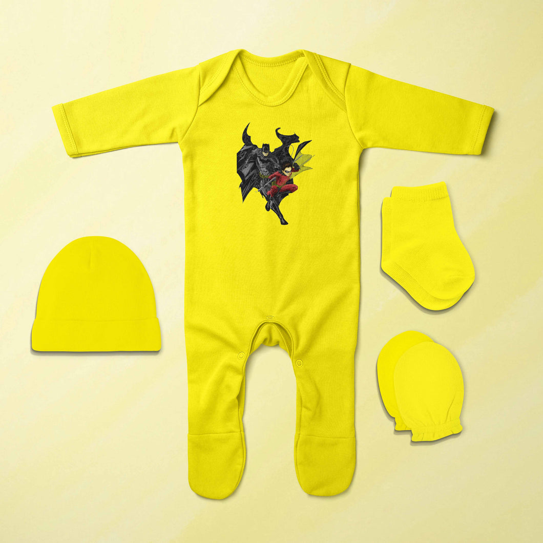 Famous Cartoon Jumpsuit with Cap, Mittens and Booties Romper Set for Baby Boy - KidsFashionVilla