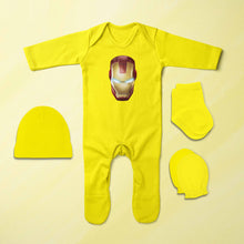 Load image into Gallery viewer, Famous Superhero Cartoon Jumpsuit with Cap, Mittens and Booties Romper Set for Baby Boy - KidsFashionVilla
