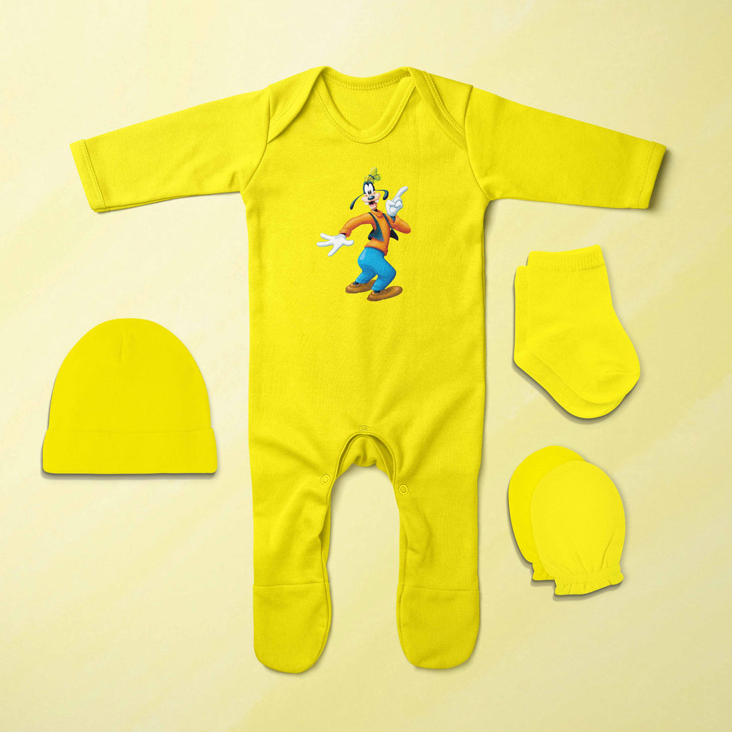 Most Funny Cartoon Jumpsuit with Cap, Mittens and Booties Romper Set for Baby Boy - KidsFashionVilla