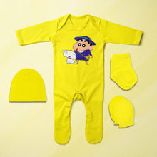 Load image into Gallery viewer, Super Cute Cartoon Jumpsuit with Cap, Mittens and Booties Romper Set for Baby Boy - KidsFashionVilla
