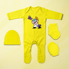 Load image into Gallery viewer, Most Funny Cartoon Jumpsuit with Cap, Mittens and Booties Romper Set for Baby Boy - KidsFashionVilla
