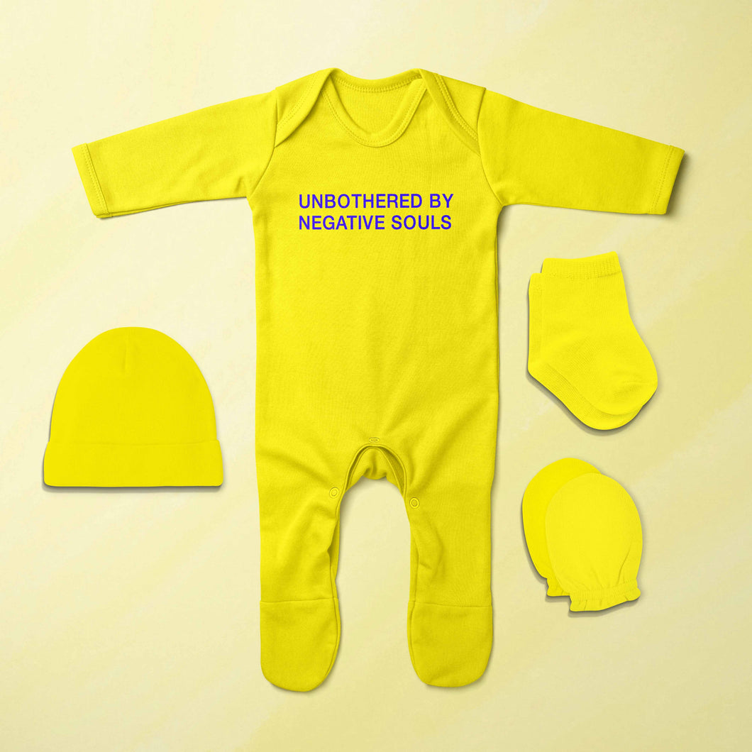 Negative Souls Minimal Jumpsuit with Cap, Mittens and Booties Romper Set for Baby Boy - KidsFashionVilla