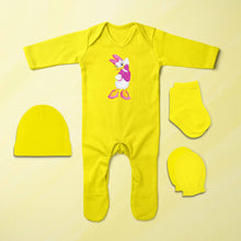 Load image into Gallery viewer, Most Famous Cartoon Jumpsuit with Cap, Mittens and Booties Romper Set for Baby Girl - KidsFashionVilla
