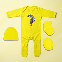 Load image into Gallery viewer, Superhero Cartoon Jumpsuit with Cap, Mittens and Booties Romper Set for Baby Boy - KidsFashionVilla
