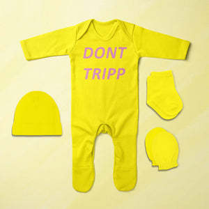 Dont Tripp Minimal Jumpsuit with Cap, Mittens and Booties Romper Set for Baby Boy - KidsFashionVilla