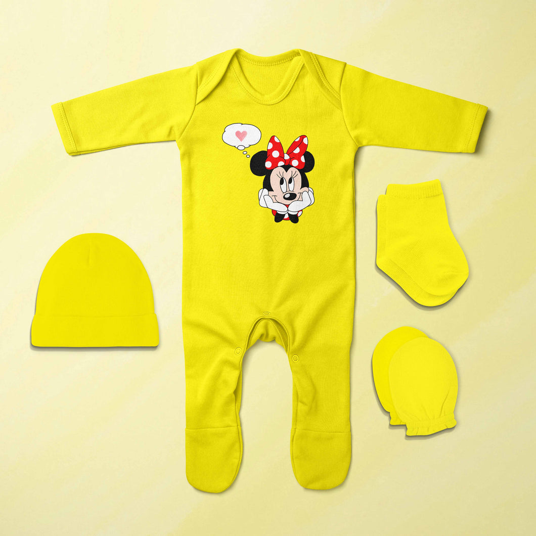 Cute Cartoon Jumpsuit with Cap, Mittens and Booties Romper Set for Baby Boy - KidsFashionVilla