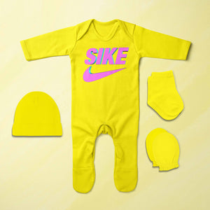 Sike Minimal Jumpsuit with Cap, Mittens and Booties Romper Set for Baby Boy - KidsFashionVilla