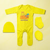 Makar Sankranti Jumpsuit with Cap, Mittens and Booties Romper Set for Baby Boy - KidsFashionVilla