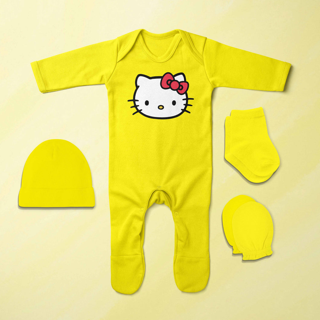 Most Lovely Cartoon Jumpsuit with Cap, Mittens and Booties Romper Set for Baby Boy - KidsFashionVilla