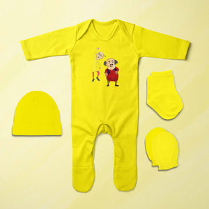 Funny Cartoon Jumpsuit with Cap, Mittens and Booties Romper Set for Baby Boy - KidsFashionVilla