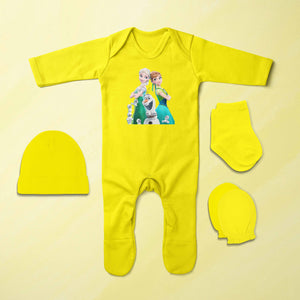 Very Cute Princess Cartoon Jumpsuit with Cap, Mittens and Booties Romper Set for Baby Girl - KidsFashionVilla