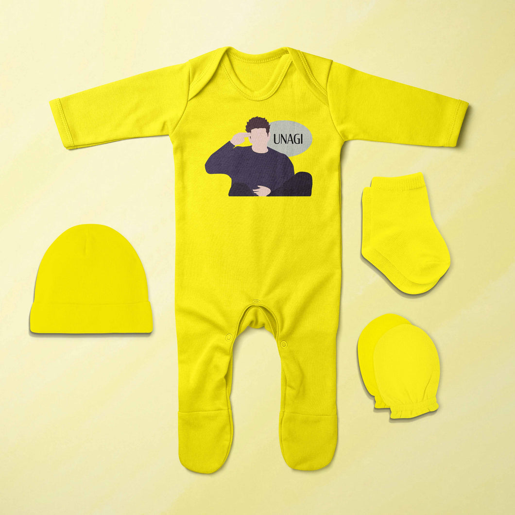 Unagi Web Series Jumpsuit with Cap, Mittens and Booties Romper Set for Baby Boy - KidsFashionVilla