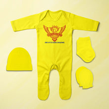 Load image into Gallery viewer, Custom Name IPL SRH Sunrisers Hyderabad Jumpsuit with Cap, Mittens and Booties Romper Set for Baby Boy - KidsFashionVilla
