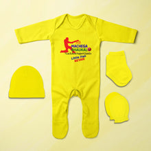 Load image into Gallery viewer, Custom Name IPL LSG LucknowSuperGiants Jumpsuit with Cap, Mittens and Booties Romper Set for Baby Boy - KidsFashionVilla
