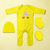 Lovely Cartoon Jumpsuit with Cap, Mittens and Booties Romper Set for Baby Girl - KidsFashionVilla