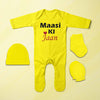 Maasi Ki Jaan Jumpsuit with Cap, Mittens and Booties Romper Set for Baby Boy - KidsFashionVilla