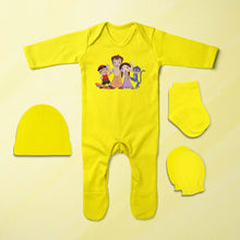 Load image into Gallery viewer, Funny Cartoon Jumpsuit with Cap, Mittens and Booties Romper Set for Baby Boy - KidsFashionVilla
