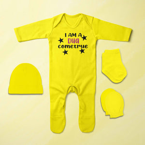 Dua Come True Eid Jumpsuit with Cap, Mittens and Booties Romper Set for Baby Boy - KidsFashionVilla