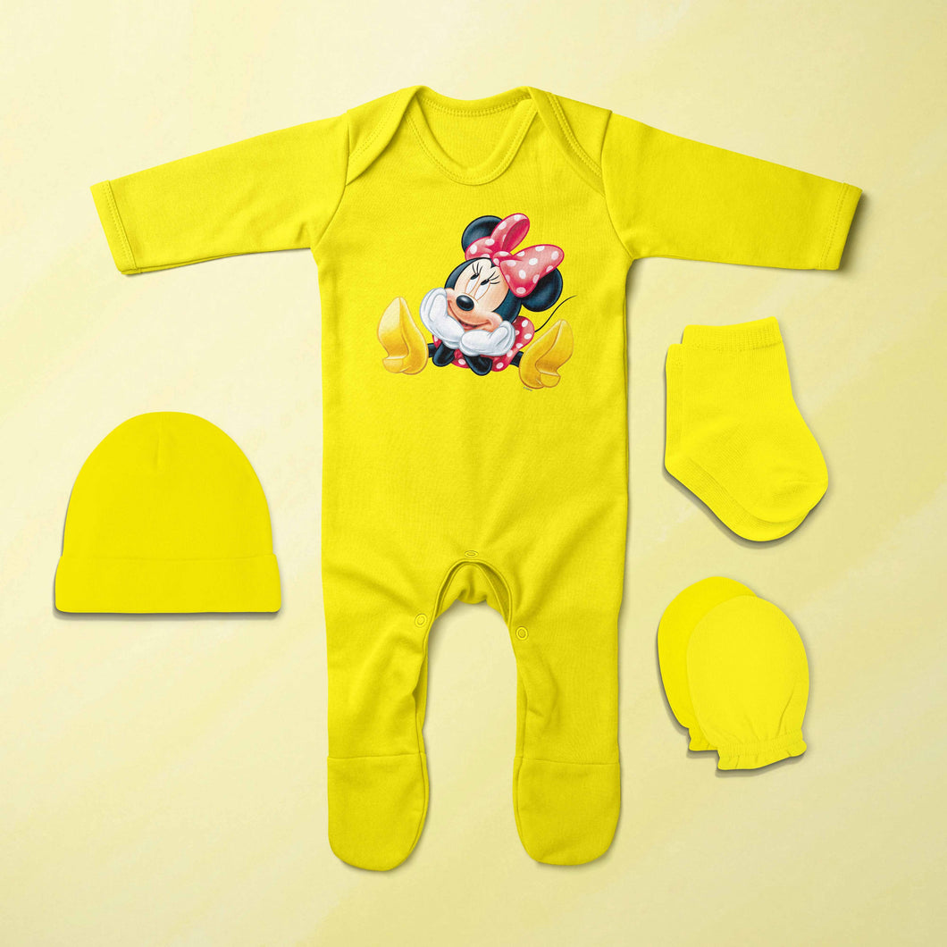 Most Adorable Cartoon Jumpsuit with Cap, Mittens and Booties Romper Set for Baby Boy - KidsFashionVilla