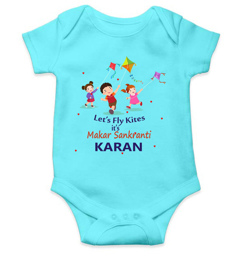 Custom Name Kai Po Che Makar Sankranti Rompers for Baby Boy- KidsFashionVilla