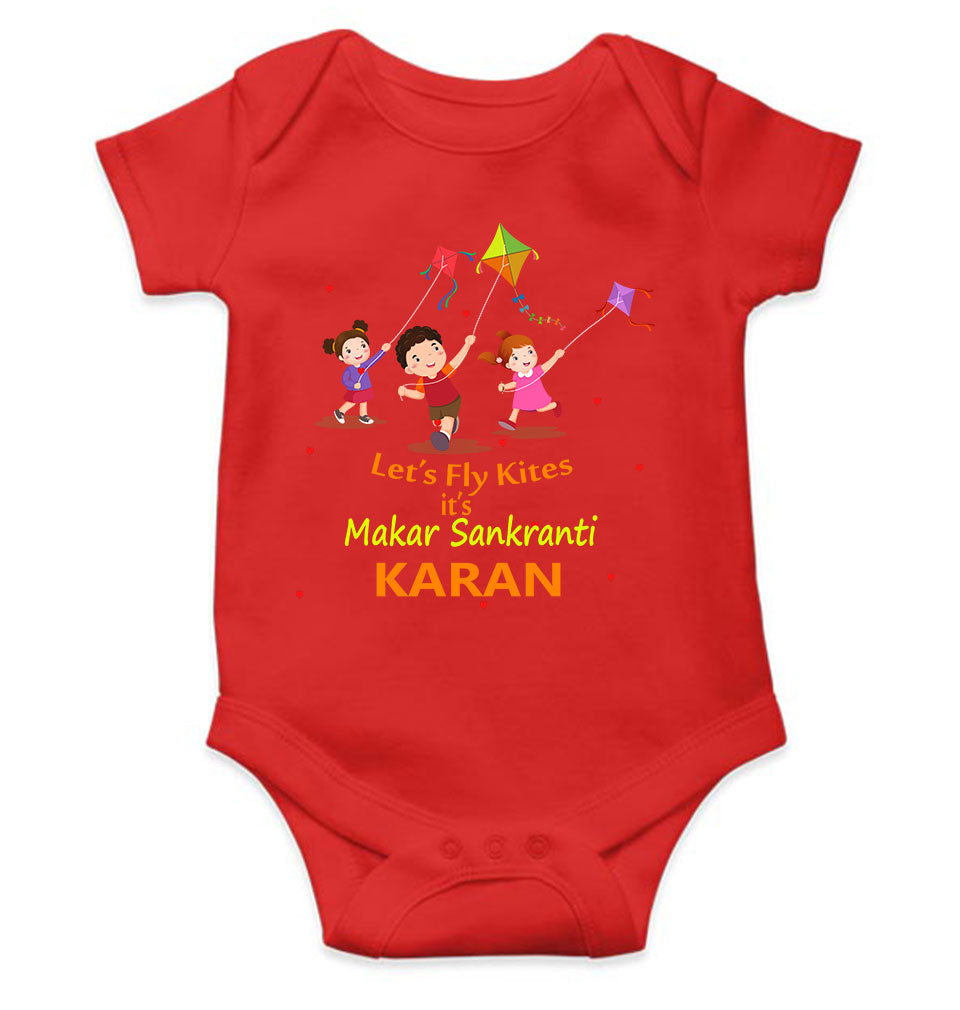 Custom Name Kai Po Che Makar Sankranti Rompers for Baby Boy- KidsFashionVilla