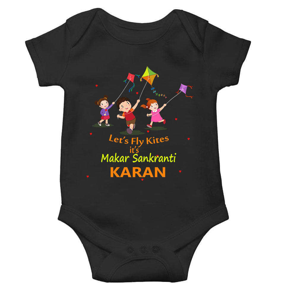 Custom Name Kai Po Che Makar Sankranti Rompers for Baby Boy- KidsFashionVilla