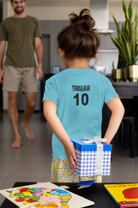 Tendulkar 10  Half Sleeves T-Shirt For Girls -KidsFashionVilla