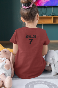 Ronaldo 7 Half Sleeves T-Shirt For Girls -KidsFashionVilla