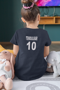 Tendulkar 10  Half Sleeves T-Shirt For Girls -KidsFashionVilla