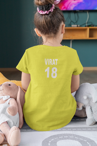 Virat 18 Half Sleeves T-Shirt For Girls -KidsFashionVilla