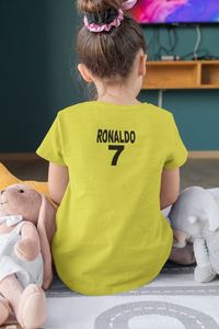 Ronaldo 7 Half Sleeves T-Shirt For Girls -KidsFashionVilla
