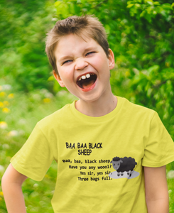 Baa Baa Black Sheep Poem Half Sleeves T-Shirt for Boy-KidsFashionVilla