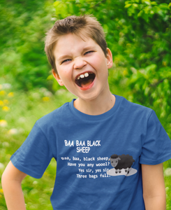 Baa Baa Black Sheep Poem Half Sleeves T-Shirt for Boy-KidsFashionVilla