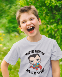 Super Heros Never Sleeps Half Sleeves T-Shirt for Boy-KidsFashionVilla