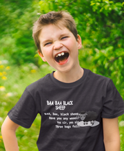 Load image into Gallery viewer, Baa Baa Black Sheep Poem Half Sleeves T-Shirt for Boy-KidsFashionVilla
