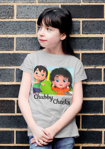 Chubby Cheeks Poem Half Sleeves T-Shirt For Girls -KidsFashionVilla