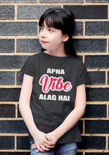 Load image into Gallery viewer, Apna Vibe Alag Hai Half Sleeves T-Shirt For Girls -KidsFashionVilla

