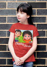 Load image into Gallery viewer, Chubby Cheeks Poem Half Sleeves T-Shirt For Girls -KidsFashionVilla
