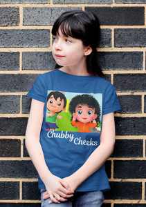 Chubby Cheeks Poem Half Sleeves T-Shirt For Girls -KidsFashionVilla