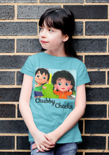 Load image into Gallery viewer, Chubby Cheeks Poem Half Sleeves T-Shirt For Girls -KidsFashionVilla
