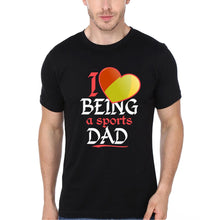 Load image into Gallery viewer, I Love Being A Sports Dad I Love Being A Sports Kid Father and Son Matching T-Shirt- KidsFashionVilla
