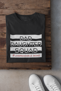 Dad Daughter Squad Father and Daughter Black Matching T-Shirt- KidsFashionVilla