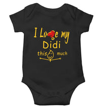 Load image into Gallery viewer, I Love My Didi Black Rompers for Baby Boy - KidsFashionVilla
